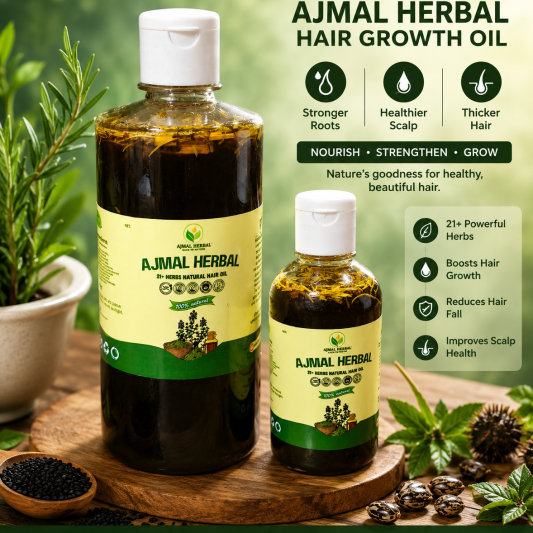 200 ml Ajmal Herbal 21-Herb Hair Growth Oil – Hair Fall Control & Strong Roots